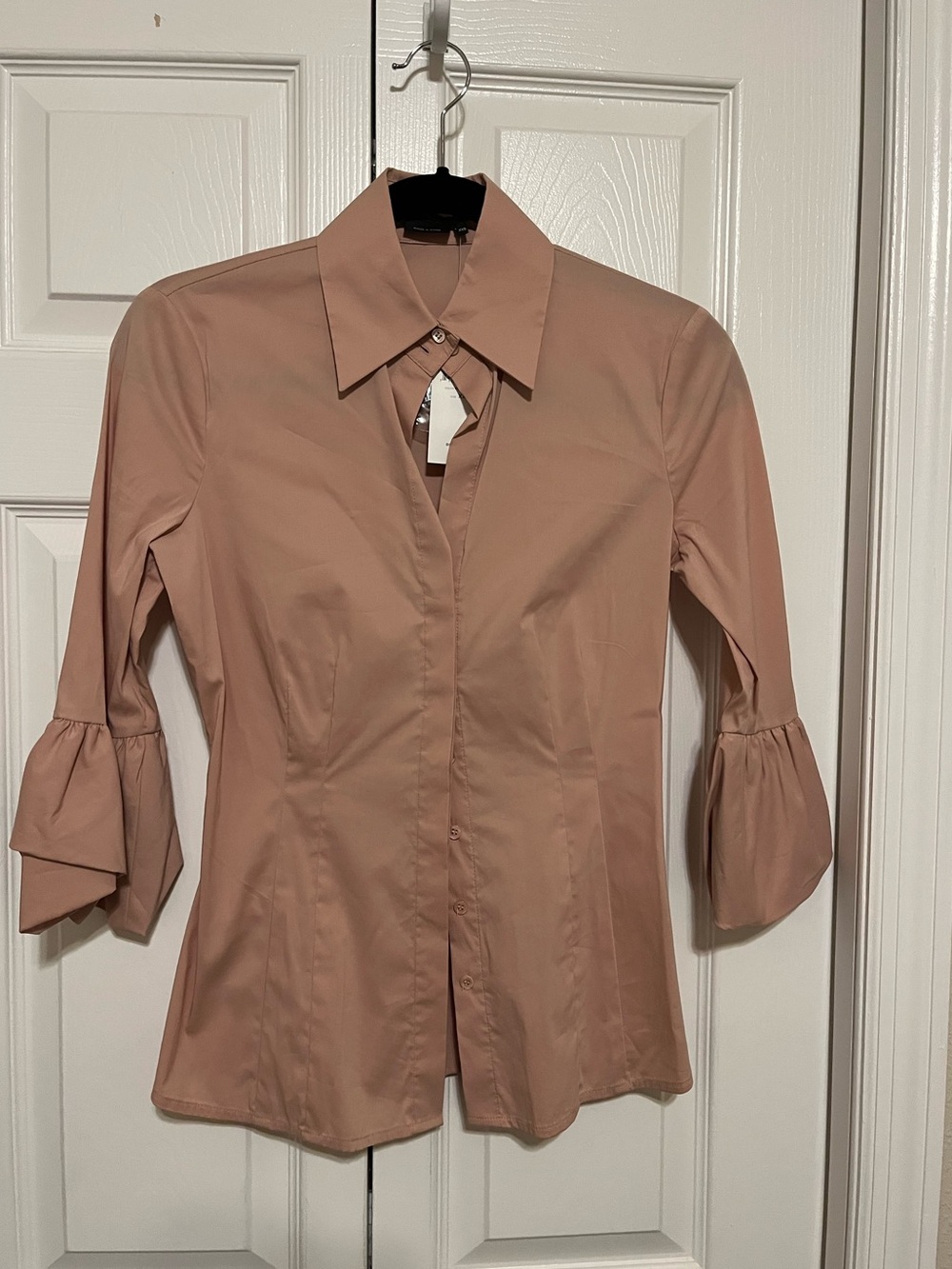 BCBG Maxazria Pink, Balloon Sleeve Dress Shirt- NWT!!!